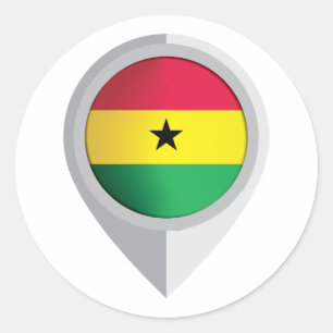 Ghana Pin Location Flag Classic Round Sticker