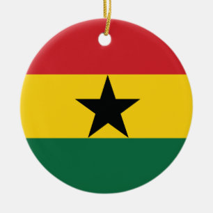 Ghana Plain Flag Ceramic Ornament
