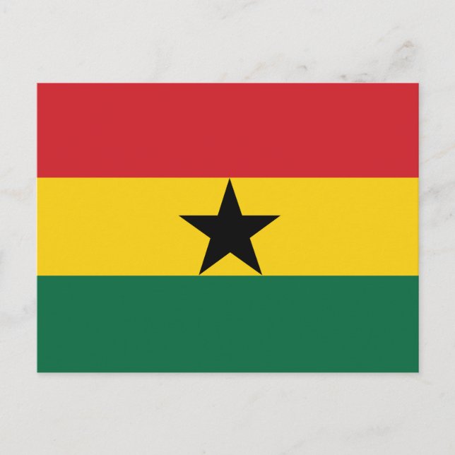 Ghana Plain Flag Postcard (Front)