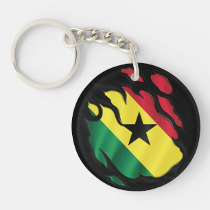 Ghana Ripped Flag Key Ring