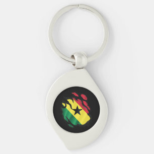 Ghana Ripped Flag Key Ring