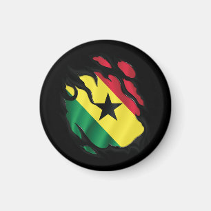 Ghana Ripped Flag Magnet