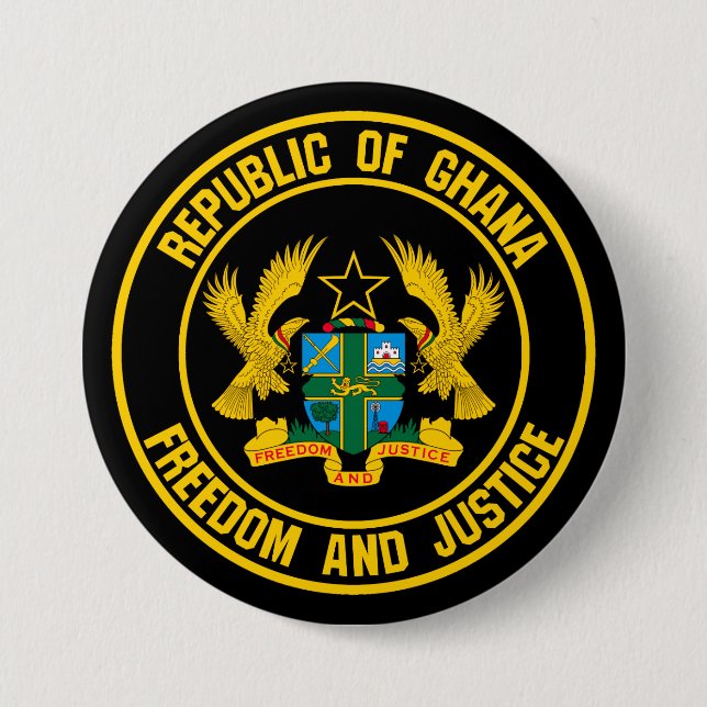 Ghana Round Emblem 7.5 Cm Round Badge (Front)
