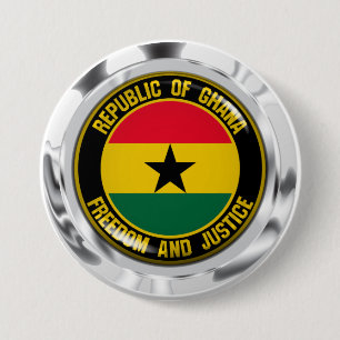 Ghana Round Emblem 7.5 Cm Round Badge