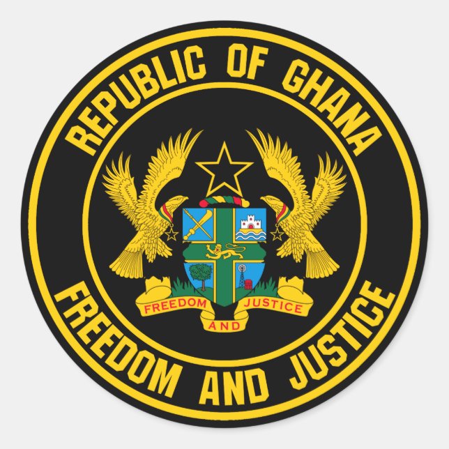 Ghana Round Emblem Classic Round Sticker (Front)