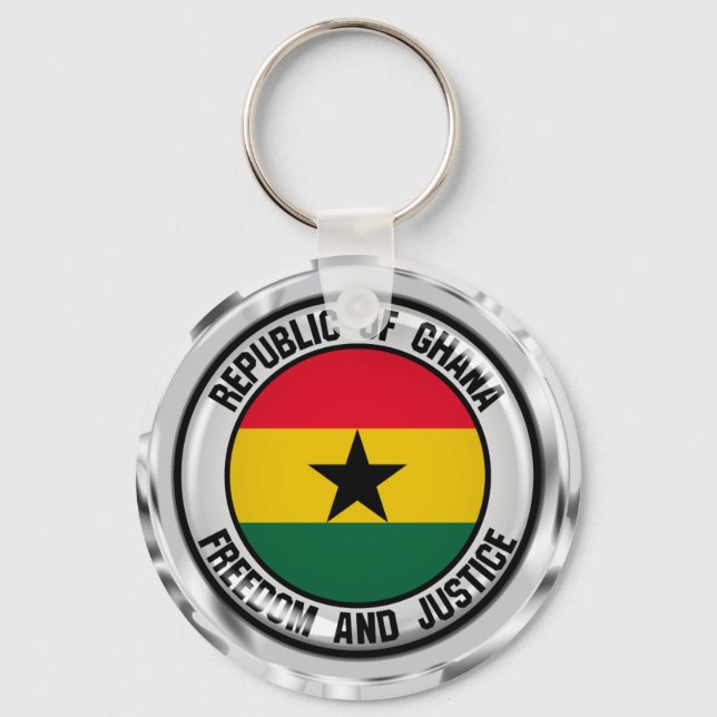 Ghana Round Emblem Key Ring (Front)