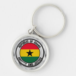 Ghana Round Emblem Key Ring