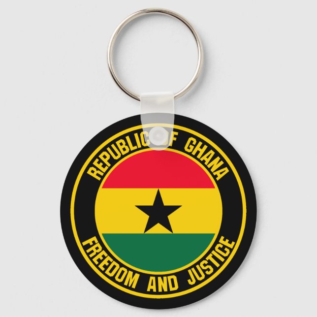 Ghana Round Emblem Key Ring (Front)