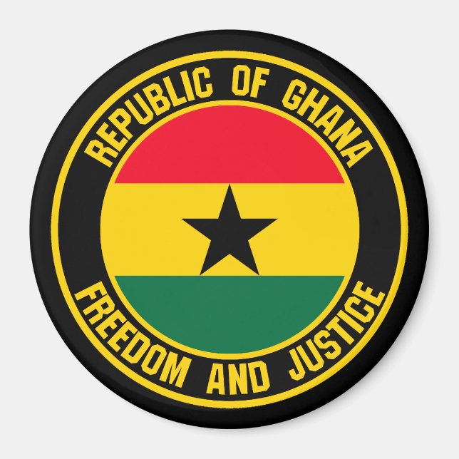 Ghana Round Emblem Magnet (Front)
