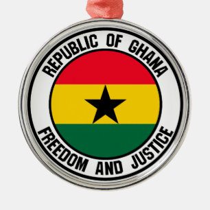 Ghana Round Emblem Metal Ornament