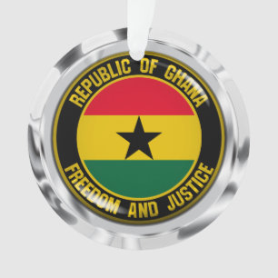 Ghana Round Emblem Ornament