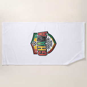 Ghana Soccer 2026 Soccer Bold Country Typography R Beach Towel