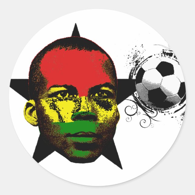 Ghana Soccer Classic Round Sticker (Front)