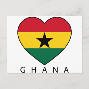 Ghana Soccer Heart "GHANA"-Herz Postcard