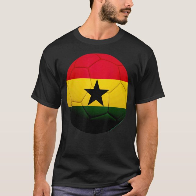 Ghana Soccer National  Ball Ghana Flag Football T-Shirt (Front)