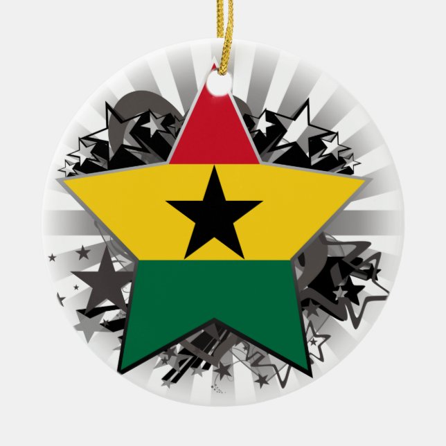 Ghana Star Ceramic Tree Decoration (Front)