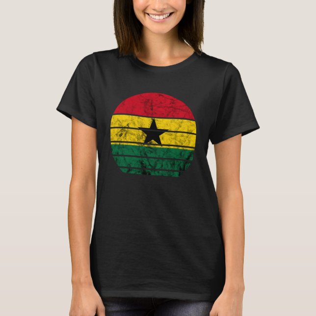 Ghana Sunset Ghanaian Flag African Roots Africa T-Shirt (Front)