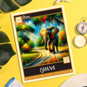 Ghana Vintage Painting Postcard