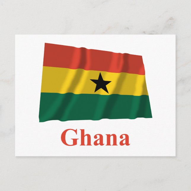 Ghana Waving Flag with Name Postcard (Front)
