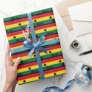 Ghana Wrapping Paper, Ghanaian Flag patriotic Paper