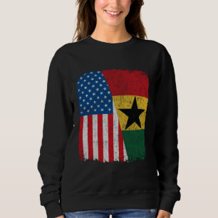 Ghanaian American Flag Half USA Ghana Root Proud Sweatshirt