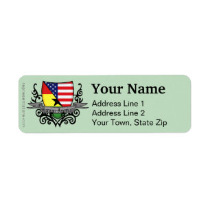 Ghanaian-American Shield Flag Return Address Label
