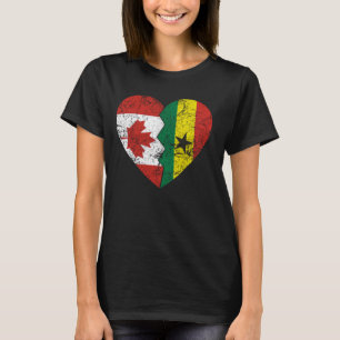 Ghanaian Canadian Flags Heart Canada Ghana Roots V T-Shirt