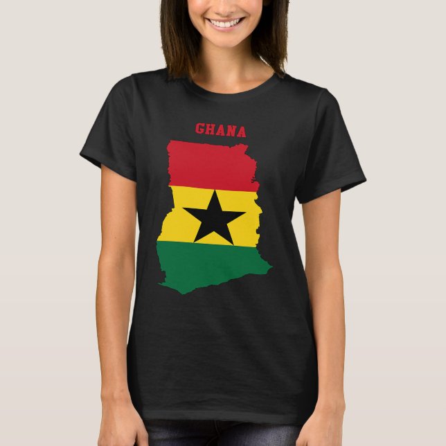 Ghanaian Flag inside Map of Ghana T-Shirt (Front)