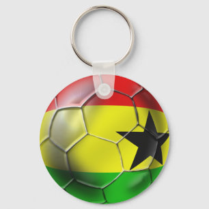 Ghanaian flag of Ghana Soccer ball for fans Key Ring
