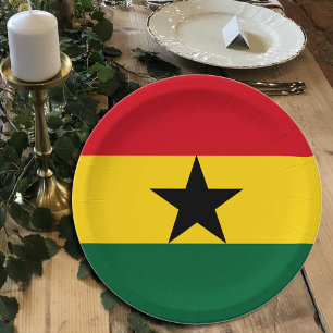 Ghanaian Flag plates, party, sports, Ghana Paper Plate