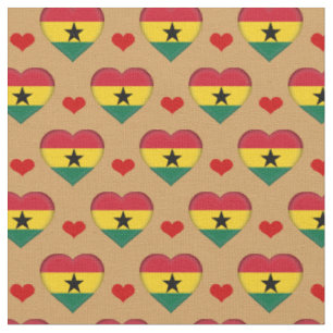 Ghanaian Flag Red Heart fashion Fabric/Ghana Fabric