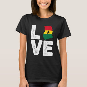 Ghanaian pride Love Ghana flag Map Black History M T-Shirt