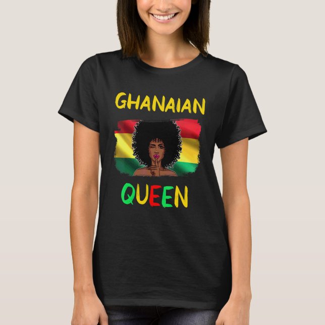 Ghanaian Queen Ghana Flag Ghanaian Girl Pride T-Shirt (Front)