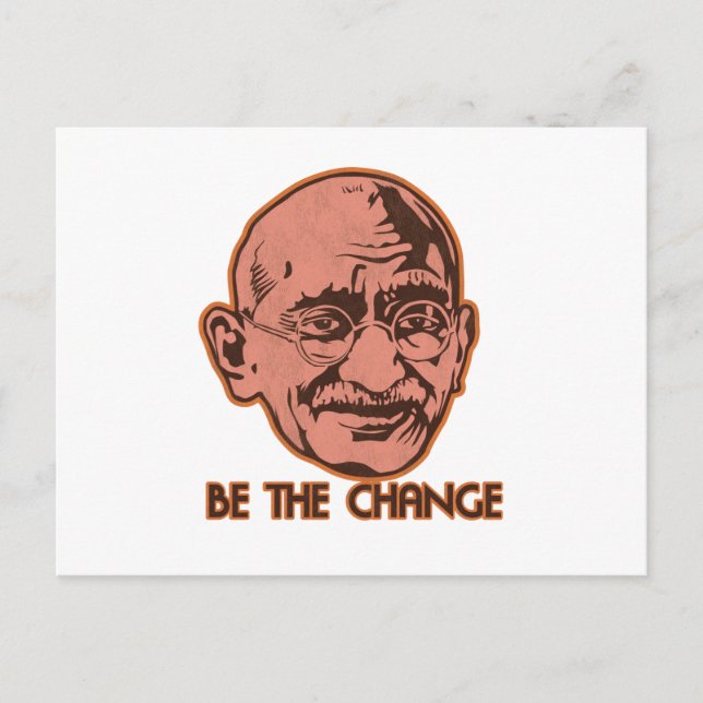 Ghandi Be The Change Postcard (Front)