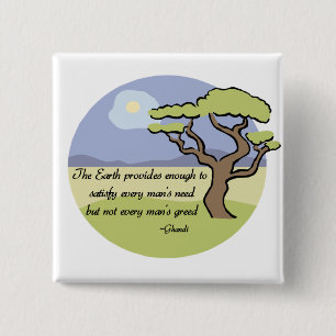 Ghandi Earth quote button