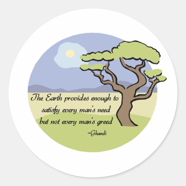 Ghandi Earth quote sticker (Front)