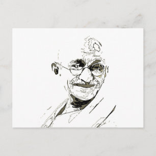 Ghandi inspiration postcard