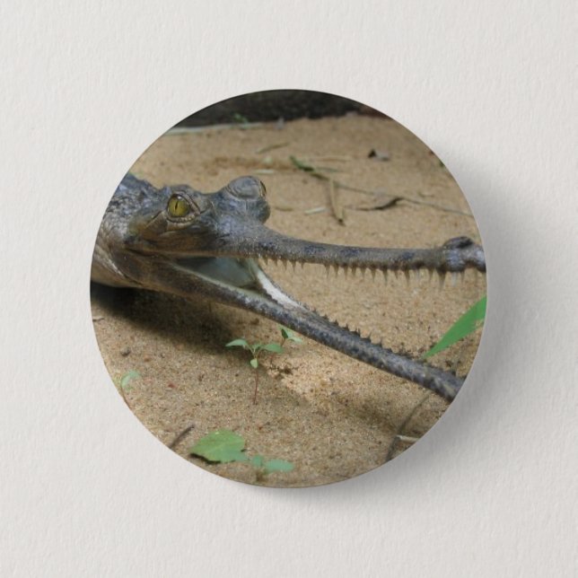 Gharial 6 Cm Round Badge (Front)