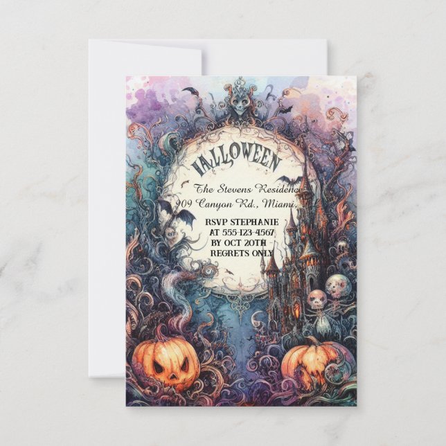 Ghastly Gathering: Tailor-Made Halloween Invite (Back)