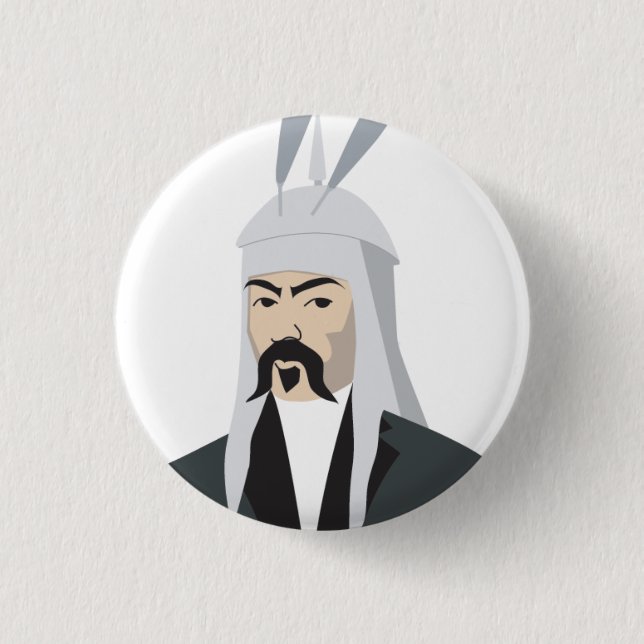 Ghengis Khan 3 Cm Round Badge (Front)