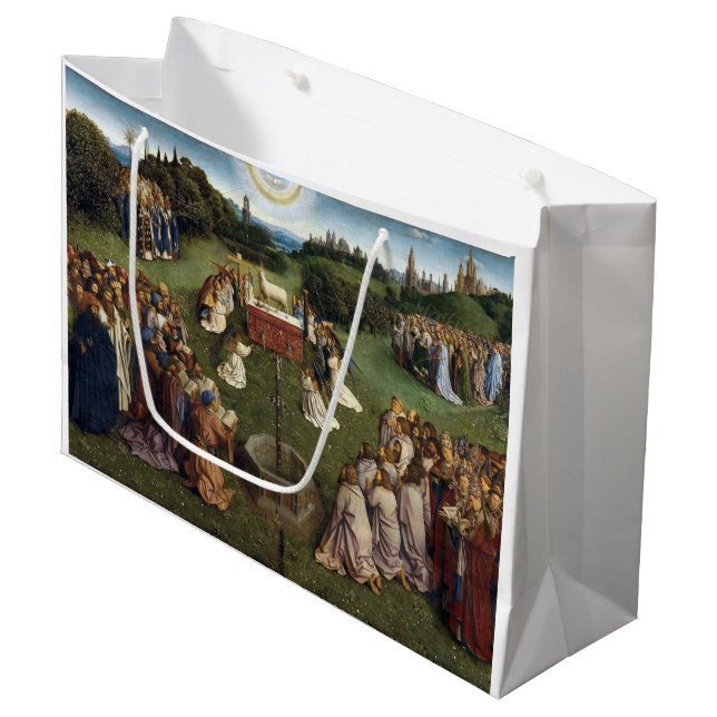 Ghent Altarpiece(detail), Van Eyck Brothers Large Gift Bag (Front Angled)