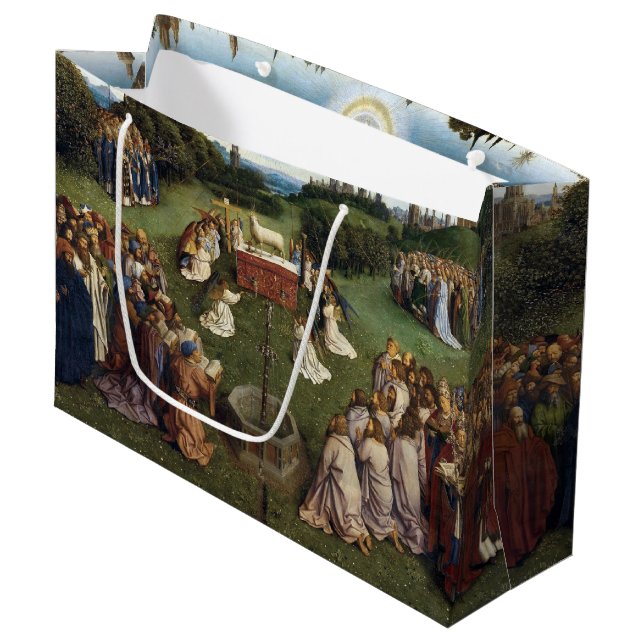 Ghent Altarpiece(detail), Van Eyck Brothers Large  Large Gift Bag (Front Angled)