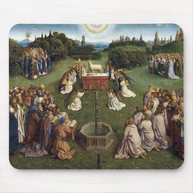Ghent Altarpiece(detail), Van Eyck Brothers Mouse Pad (Front)