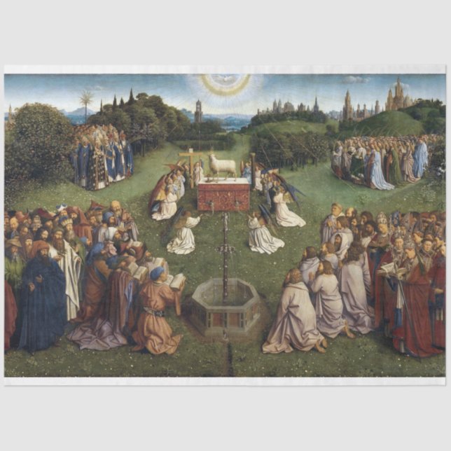 Ghent Altarpiece(detail), Van Eyck Brothers Tissue Paper (Front)