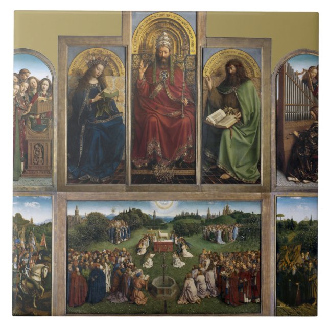 Ghent Altarpiece, Van Eyck Brothers Ceramic Tile (Front)