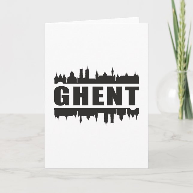Ghent Belgium City Skyline Cityscape Travel Gift Card (Front)