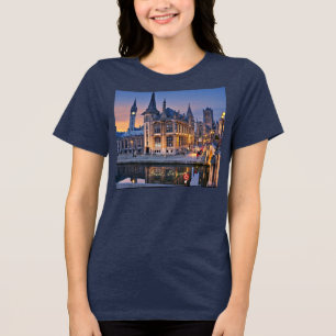 Ghent, Belgium cityscape Tri-Blend Shirt