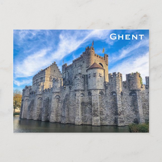 Ghent Belgium Flanders Castle Travel Photo Postcard (Front)