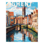 Ghent Belgium Travel Art Vintage