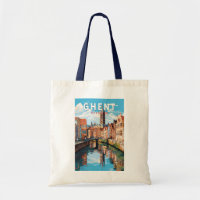 Ghent Belgium Travel Art Vintage